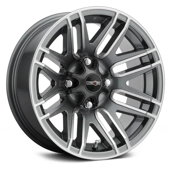 Vision Assault 12x8 4x101.6 -10.2et Gunmetal Machined Face Wheel