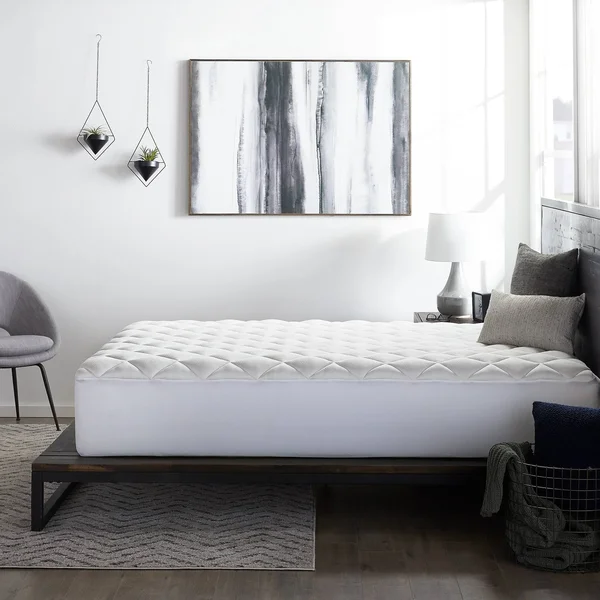 Lucid Comfort Collection Overfilled Mattress Pad, Size: Queen, White