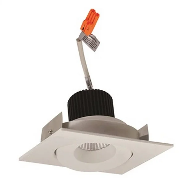 Nora NIO-4SG40XMPW 4x22 Iolite Square Surface Gimbal Adjustable TRIM - 800lm, 4000K, Matte Powder White