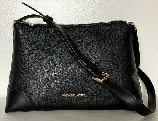 Michael Kors Crosby Medium Messenger Handbag Leather Black