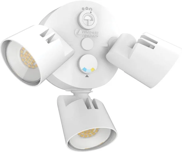Lithonia Lighting 150-Watt EQ White LED Dusk-to-Dawn Floodlight Polyester, HGXLED3RHALOSWW2PEWH