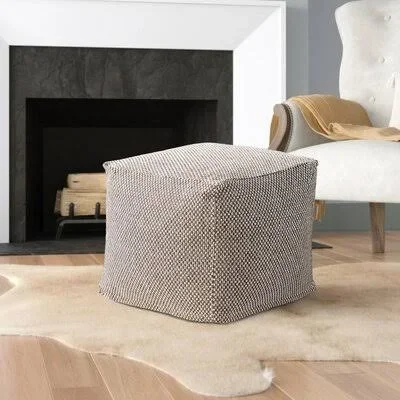 Pouf Union Rustic Fabric: Ivory