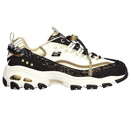 Skechers Women's Premium Heritage: D'Lites - Glamorous View Black/Gold 5.0