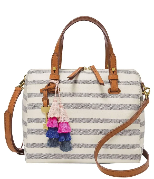 Fossil Women Rachel Satchel - Blue Stripe