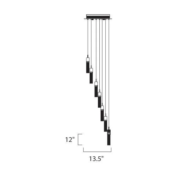 ET2 E22767-89PC Fizz III 7-Light LED Pendant Polished Chrome