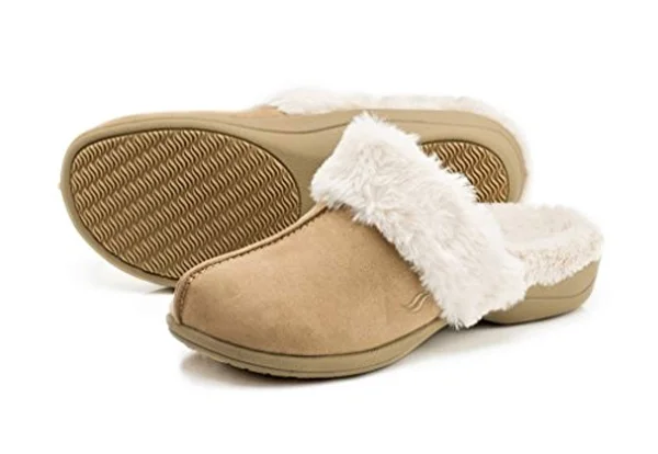PowerStep Luxe Orthotic Slippers (Taupe) Women's Shoes