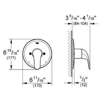 Grohe 19458EN2 Eurosmart Brushed Nickel Pressure Balance Valve Trim