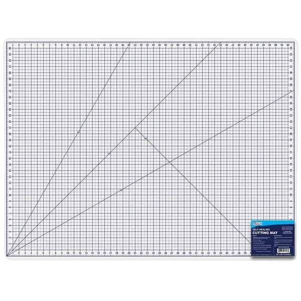 U.S. Art Supply 36 inch x 48 inch White/Blue Professional Self Healing 6-Layer Double Sided Durable Non-Slip PVC Cutting Mat