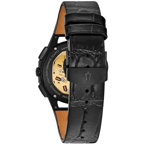 Bulova Leather Chronograph Mens Watch 98A223