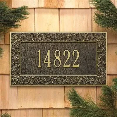 Whitehall Oakleaf 1 Line Standard Wall Plaque - Black