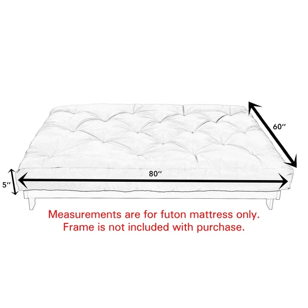 Porch & den Hansen Queen-size 5-Inch Futon Mattress - Seafoam