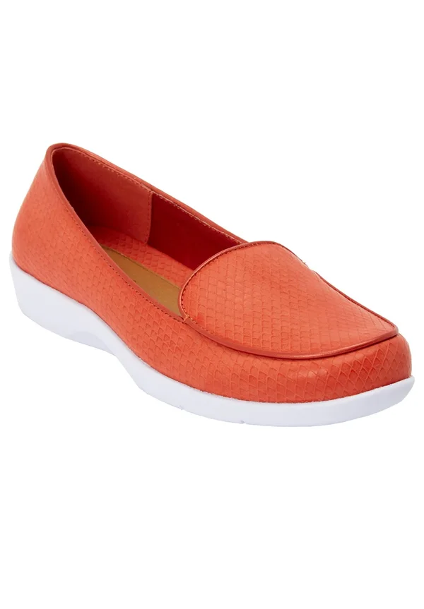Wide Width Women's The Jemma Flat by Comfortview in Coral (Size 9 W)