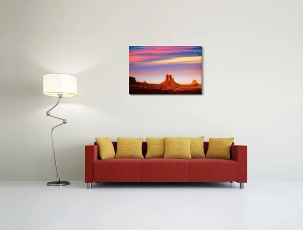 Beautiful Scenery Landscape Monument Valley West Mitten and Merrick Butte Sunset Utah - Canvas Art Wall Decor - 32 inch x 48 inc