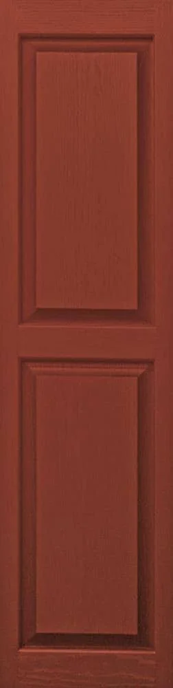 Alpha 2-Pack 14.5-in W x 62.5-in H Red Raised Panel Vinyl Exterior Shutters, VBLR63RD