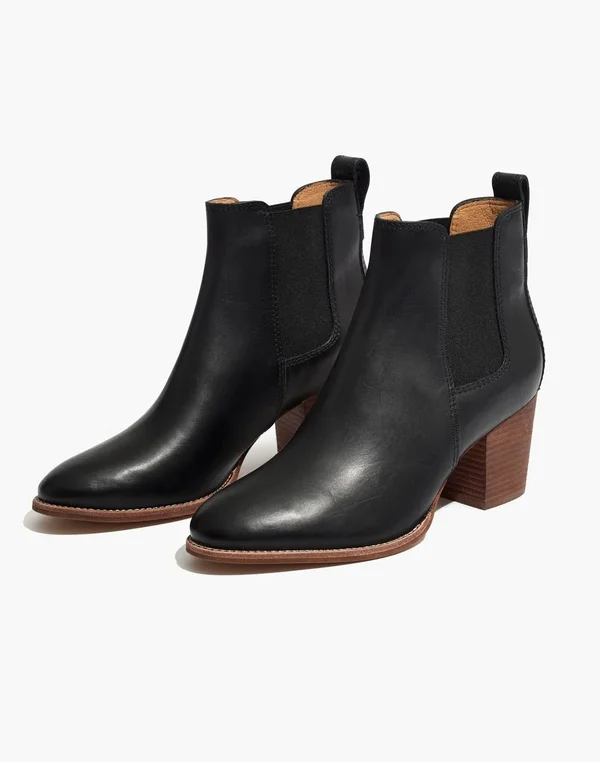 Madewell The Regan Boot in True Black - Size 6-M