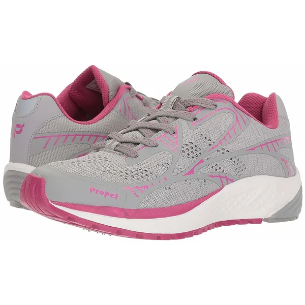 Propet Women's One LT Sneaker - Grey/Berry - Size 5 - Wide
