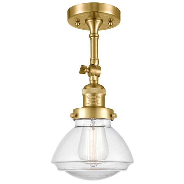 Innovations Lighting Olean 1 Light Semi Flush Mount 201F BK G322 (Black)
