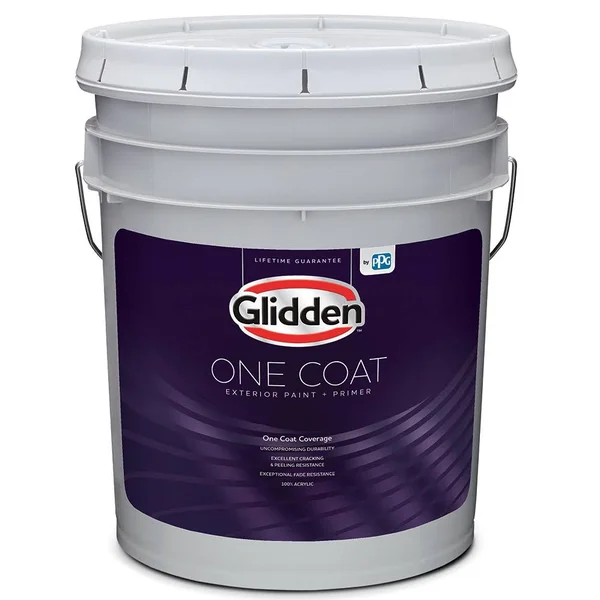 Glidden One Coat Interior Paint + Primer, Tundra Frost, White, 5 Gallons, Semi-Gloss
