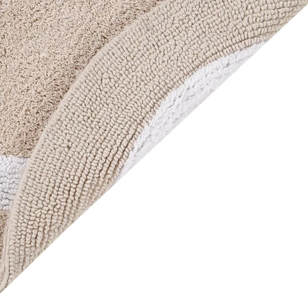 Better Trends Hotel Collection 17x22 x 24x22 Bath Rug, Sand/White