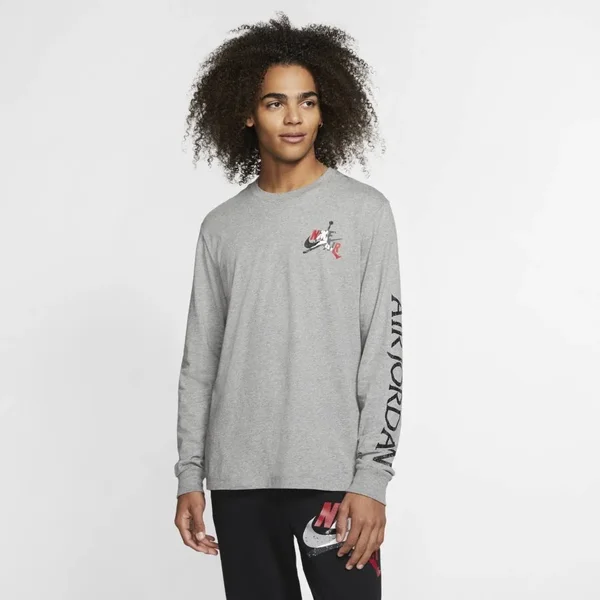 Jordan Jumpman Classics Men's Long-Sleeve T-Shirt Size 2XL (Carbon Heather) CT6747-091