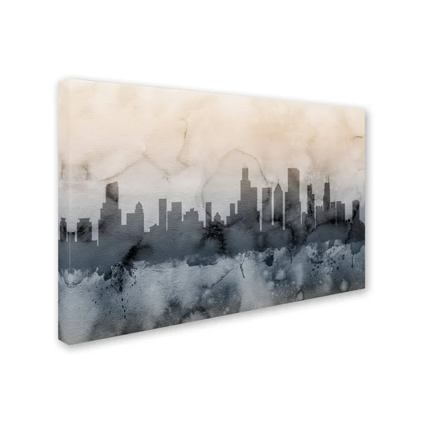 Trademark Fine Art Chicago Illinois Skyline V Canvas Art by Michael Tompsett