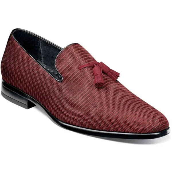 Men's Stacy Adams Tazewell Plain Toe Tassel Slip-On - Size: 12, Red