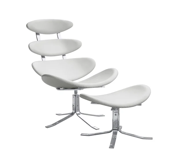 Fine Mod Imports Crono Chair and Ottoman - White