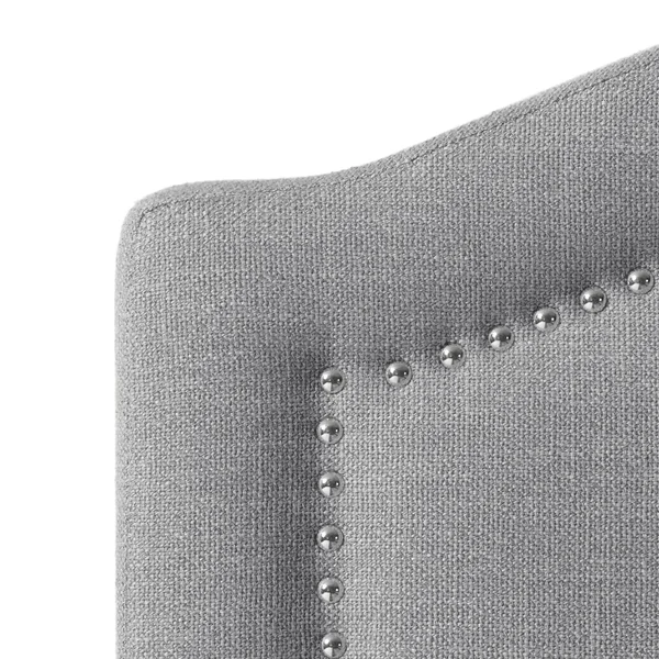 CorLiving Fairfield Cream Fabric Curved Top Bed - King