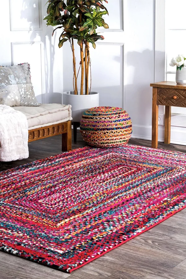 nuLOOM Hargis Labyrinth Area Rug, 5& x 8&, Red