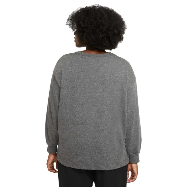 Nike Women's Yoga French Terry Sweatshirt - Black Heather - Size M