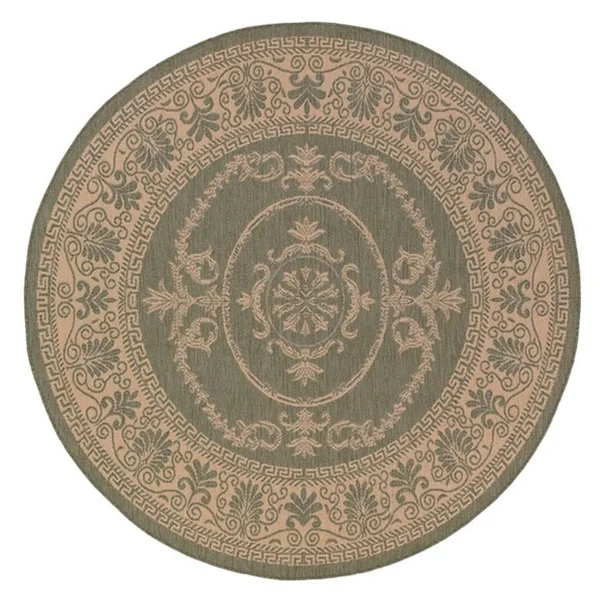 Couristan Recife Antique Medallion Area Rug - Green/Natural, 8&6x22 Round
