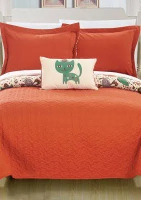 Chic Home Trixie Quilt Set - Orange - Twin