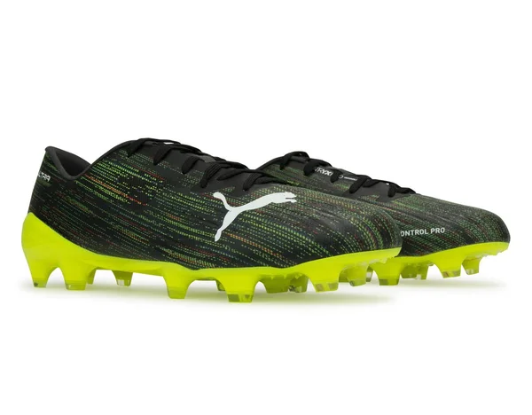 Puma Ultra 2.2 FG Soccer Cleats - Black, White & Yellow Alert - 10 - Each