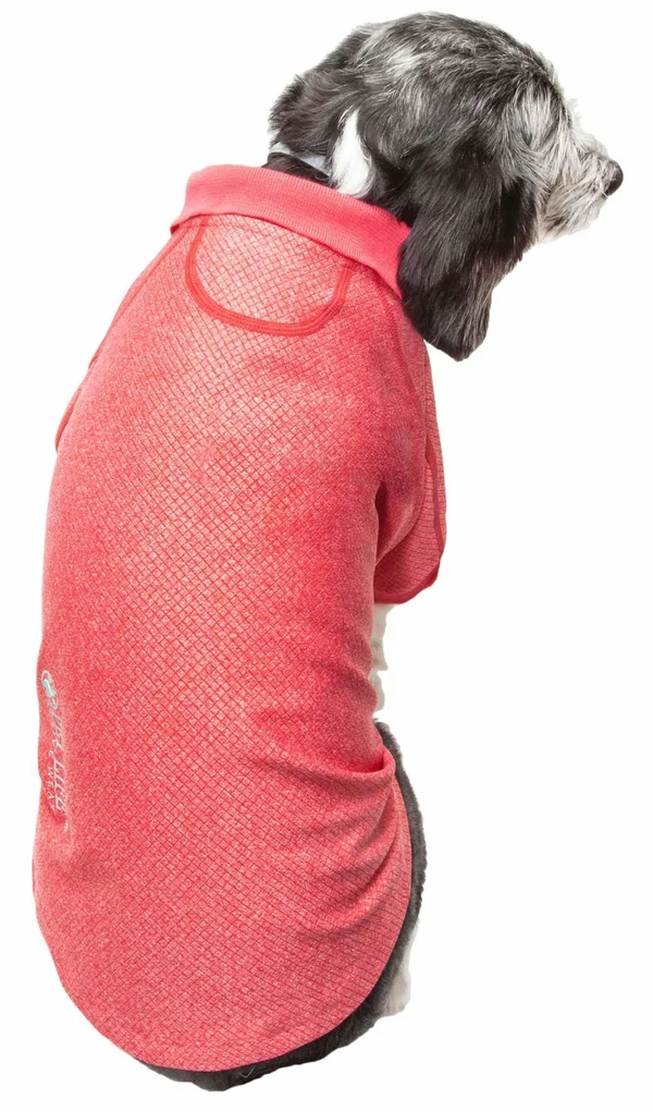 Pet Life Active &Fur-Flexed& Relax-Stretch Wick-Proof Performance Dog Polo T-Shirt - Navy - X-Small