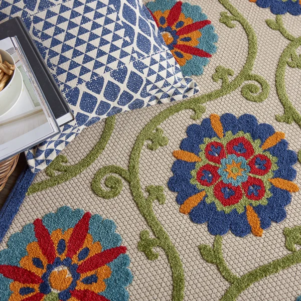 Nourison Aloha Area Rug, Blue/Multicolor, 2&3x22 x 8&