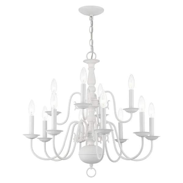 Livex Lighting - 5012-04 - 12 Light Chandelier - Williamsburg - Black