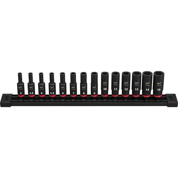 Milwaukee 49-66-7003 14pc Shockwave Impact Duty Metric Deep 6 Point Socket Set