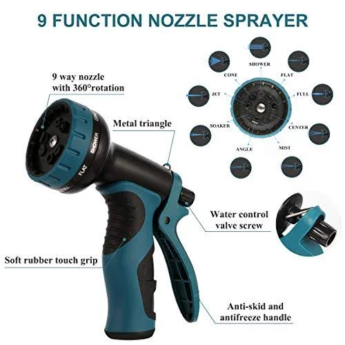 Kegemor Expandable Garden Hose 100ft Flexible Lightweight Water Hose with Nozzle