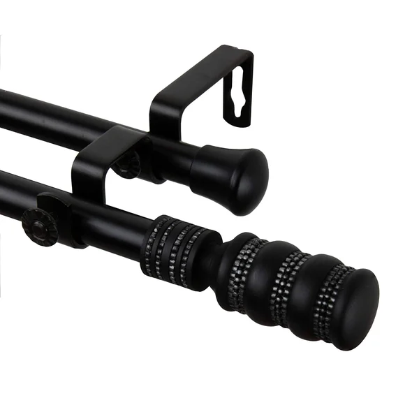Rod Desyne Dollop Double Curtain Rod, Black
