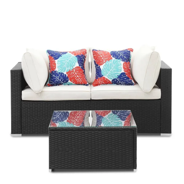 Ainfox 2/3/5 Pcs Rattan Sofa Sectional Set - 5pcs-green