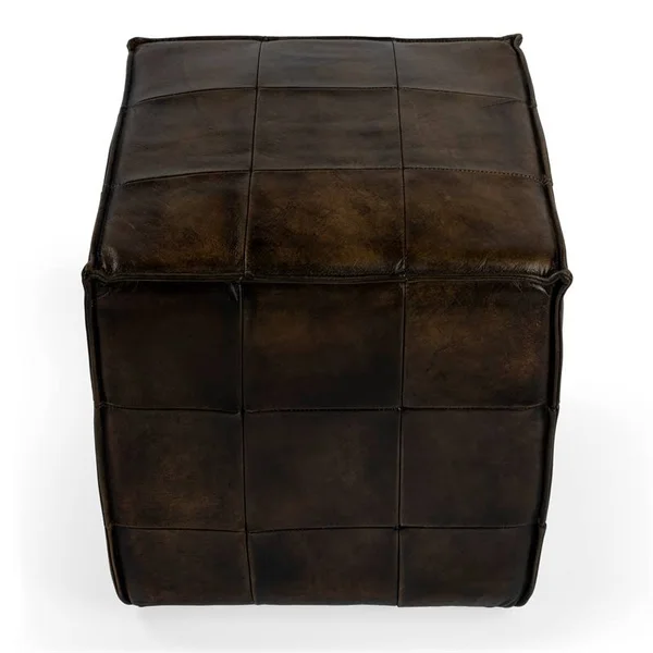 Beaumont Lane Dark Brown Leather Ottoman - BL-4754-2220315