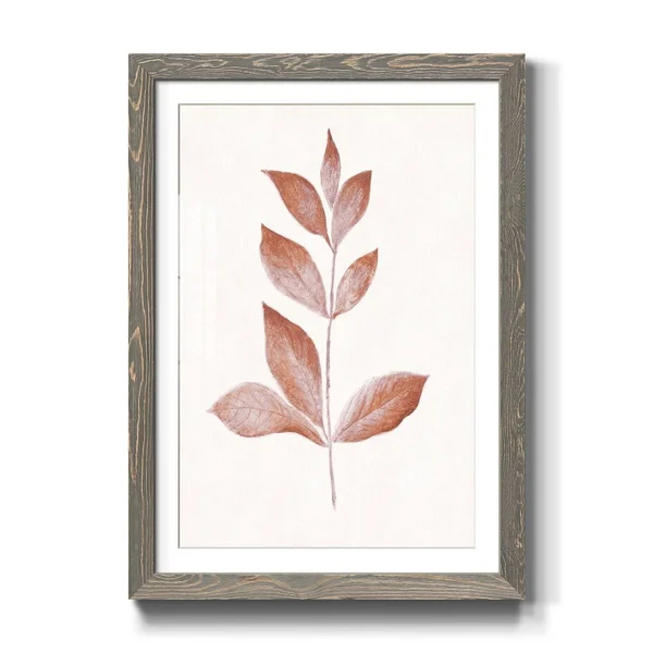 Red Leaf I-Premium Framed Print - Ready to Hang - 23X32 - Grey