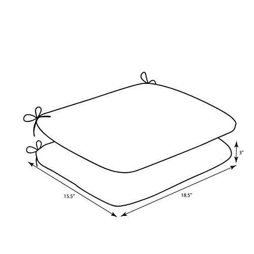Pillow Perfect Outdoor Forsyth Rounded Seat CUSHION - Green, Set of 2