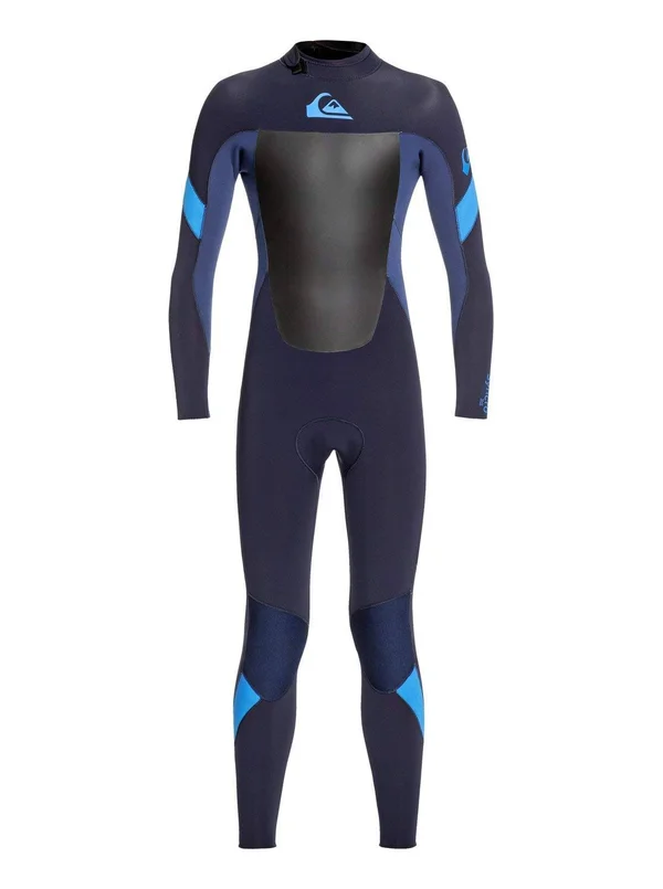 Quiksilver Syncro 3/2 mm GBS Back Zip Wetsuit - Boy's - Surf Wetsuit - Park2Peak Online Surf Shop 12, Dark Blue/iodine Blue (XB