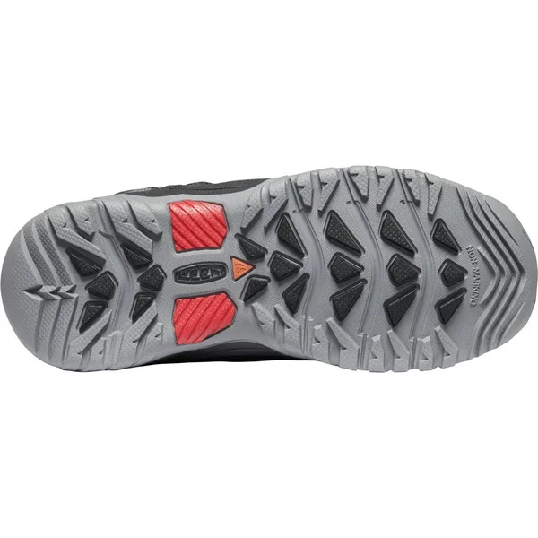 Keen Youth Targhee Mid Waterproof Shoe - 3 - Blue Nights, Red Carpet
