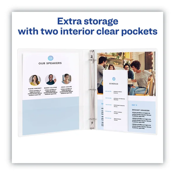 Avery Heavy-Duty Non Stick View Binder with DuraHinge and Slant Rings - 3 Rings, 4x22 Capacity, 11 x 8.5, White, 2/Pack