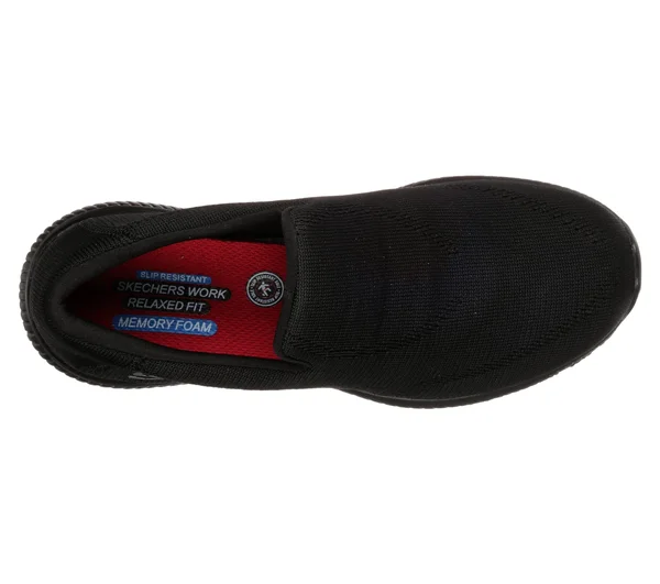 Skechers Women's Work Relaxed Fit Squad Slip Resistant Miskin - Black