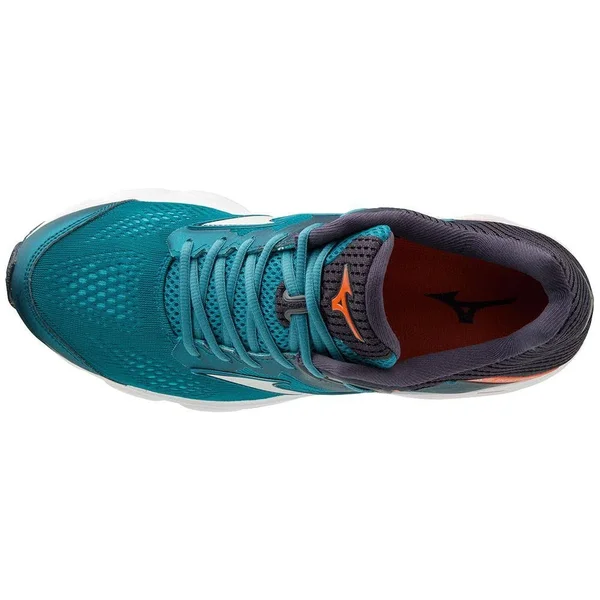 Mizuno - Men's Wave Inspire 15 Running Shoe - Ocean Depths-Cloud, Size 7