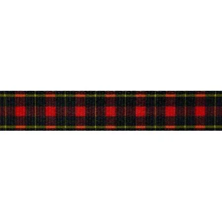 Country Brook Design 3/4 inch Black and Red Plaid Polyester Webbing - 50 Yards