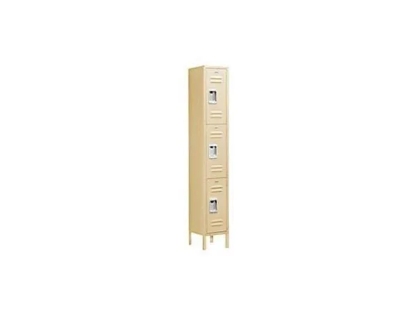 Salsbury Industries Tan-Triple Tier Standard Metal Locker-6 Feet x 12inches